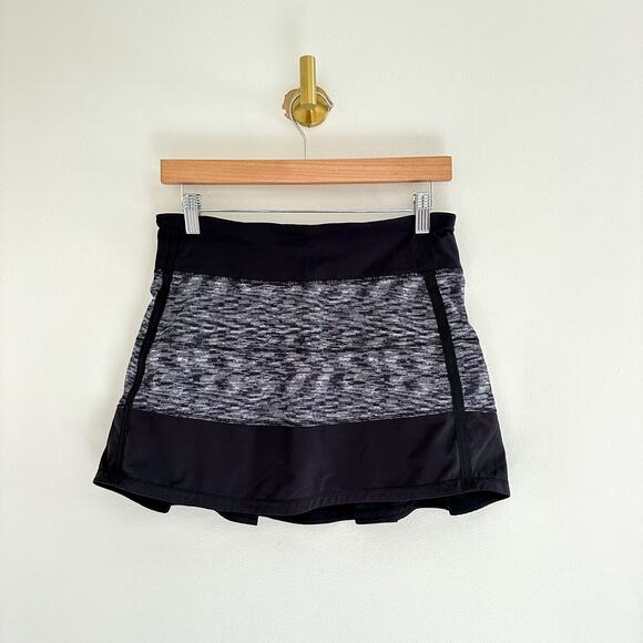 Lululemon Pace Rival 4-Way Stretch Skirt II in Dramatic Static White Black 4 - Picture 1 of 9